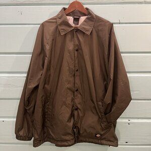 Dickies Snap Front Lined Windbreaker Men's Nylon Jacket 76242 Green VGC LARGE